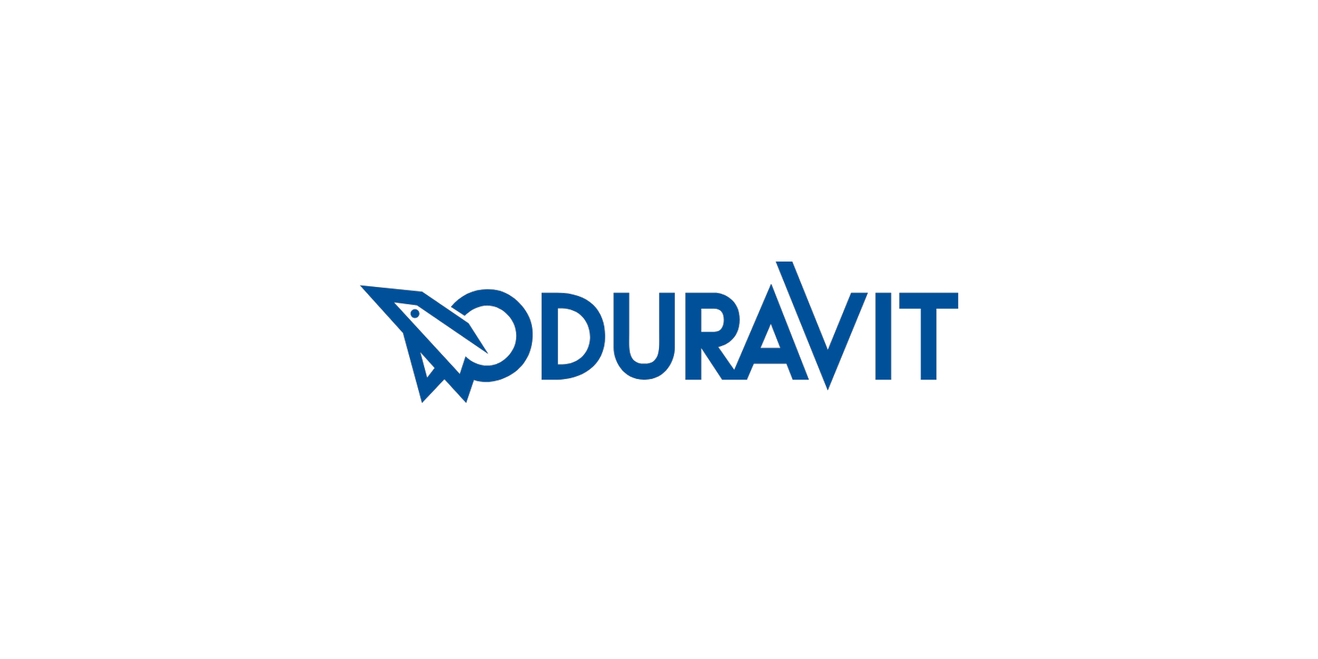 Logo „Duravit“ mit blauem Schriftzug auf hellem Hintergrund