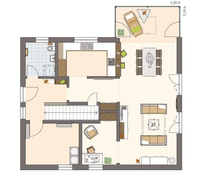Grundrissvariante mit Wintergarten