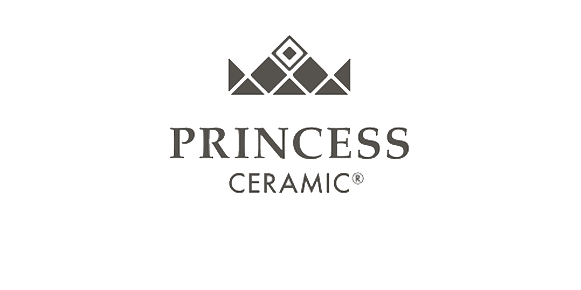 Logo „Princess Ceramic“ mit grauem Schriftzug und geometrischem Kronen-Symbol