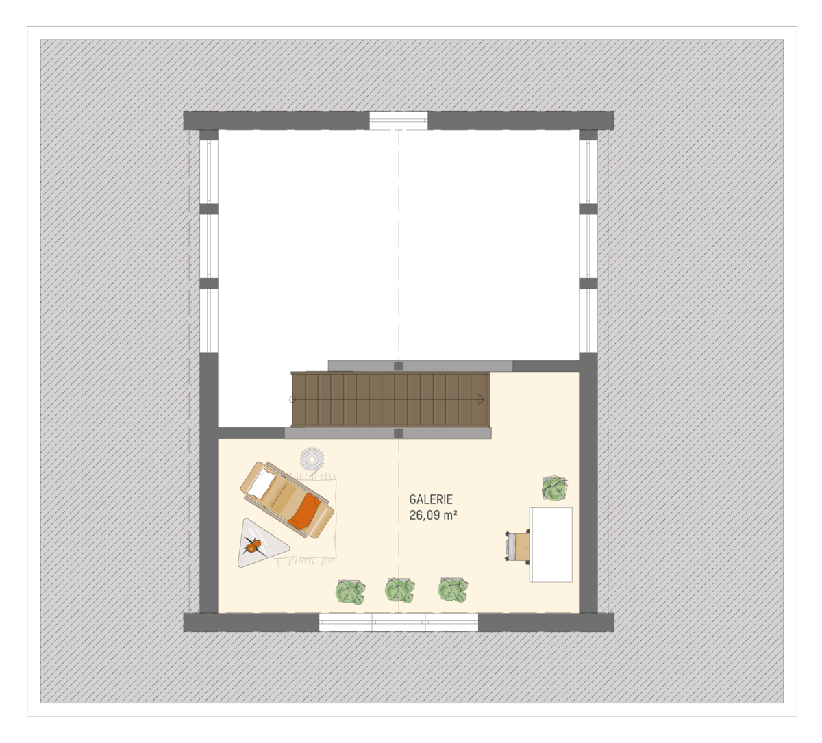FingerHaus Grundriss Dachgeschoss Bungalow NIVO 130Plus mit Galerie