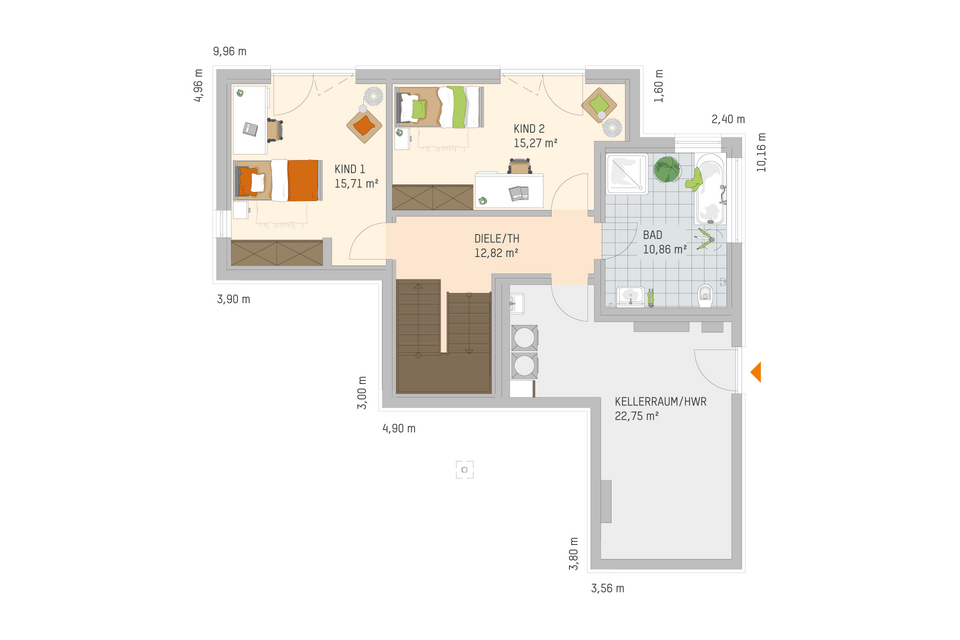 Grundriss Baugebiet Marburg Wehrda Beispiel Haus 1 Untergeschoss