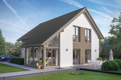 FingerHaus Aktionshaus NEO 211 mit Satteldach, Wintergarten und 1,30 m Kniestock