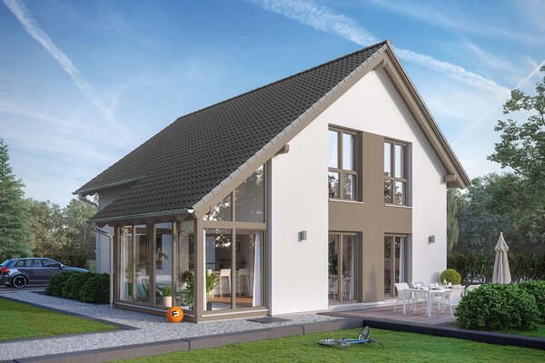 FingerHaus Aktionshaus NEO 211 mit Satteldach, Wintergarten und 1,30 m Kniestock