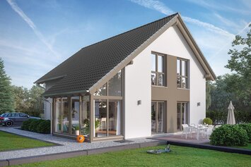 FingerHaus Aktionshaus NEO 211 mit Satteldach, Wintergarten und 1,30 m Kniestock