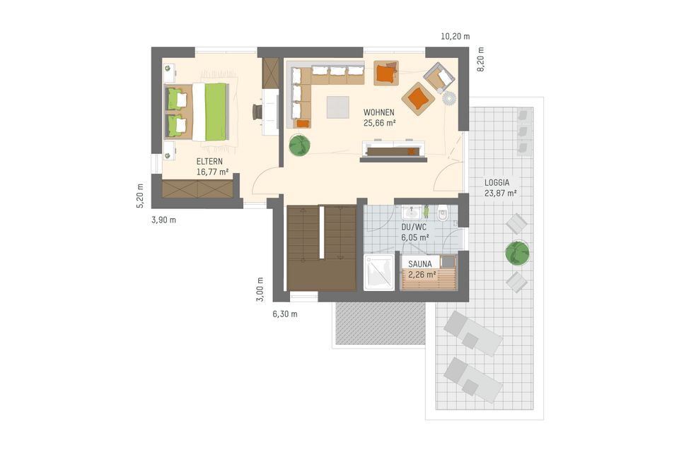 Grundriss Baugebiet Marburg Wehrda Beispiel Haus 1 Obergeschoss