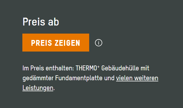 Screenshot von FingerHaus Button "Preis zeigen"